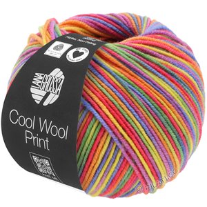 Lana Grossa COOL WOOL  Print | 703-porpora/verde/lampone/arancio/giallo/blu