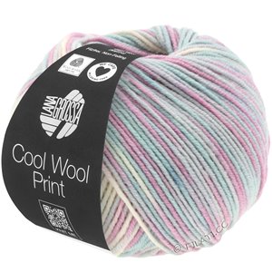 Lana Grossa COOL WOOL  Print | 792-grigio chiaro/menta/lilla/rosa pallido