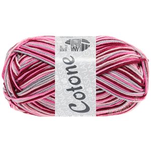 Lana Grossa COTONE  Print/Spray/Mouliné | 327-rosa/rosa vivo/bordó/grigio chiaro