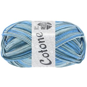 Lana Grossa COTONE  Print/Spray/Mouliné | 345-azzurro/menta/grigio blu/blu verde