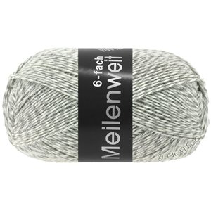 Lana Grossa MEILENWEIT 6-FACH 150g Mouliné/Print/Tweed | 8501-grigio chiaro/bianco